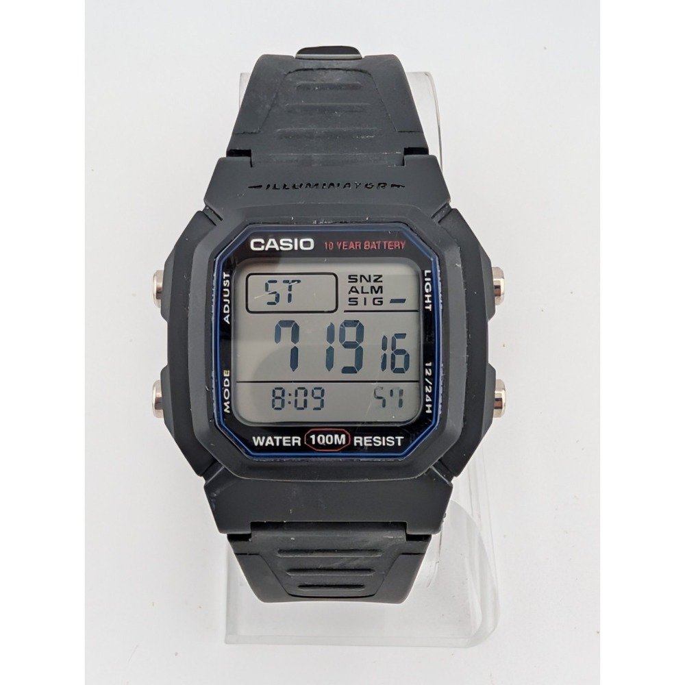 Casio W800H-1AV Men's Digital Sports Watch Black Resin Band- New Battery